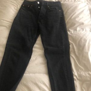 Black Zara High Rise Mom Jeans